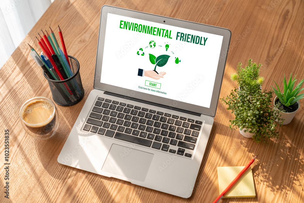 Obraz premium Green business transformation for modish corporate business to thank green marketing strategy