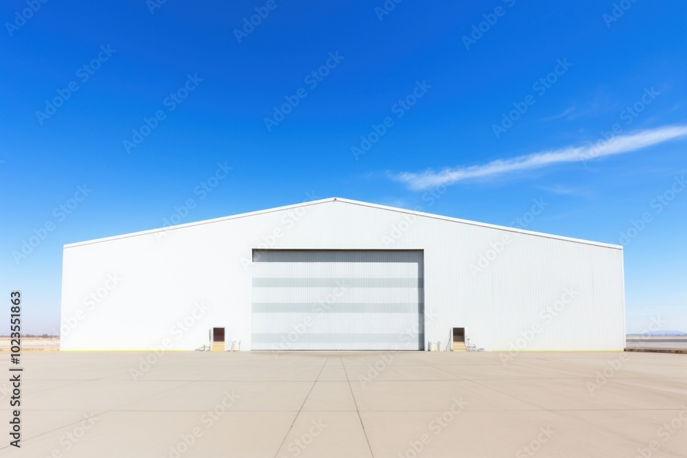 Hangar architecture building blue.