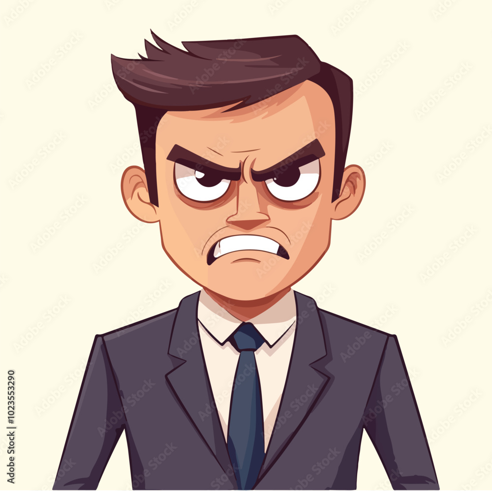 A persons character is angry Flat vector illustration A persons character is angry Flat vector illustration