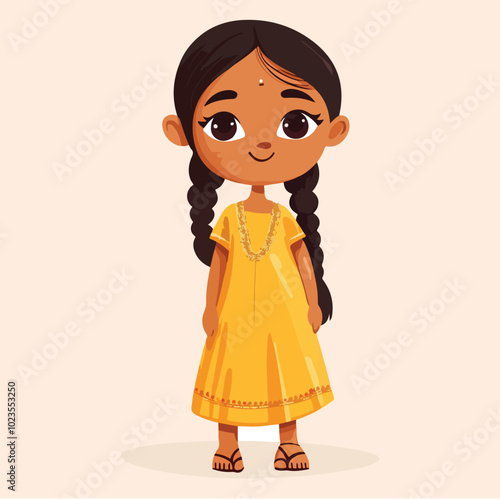 Woman Wearing Salwar Kameez illustration