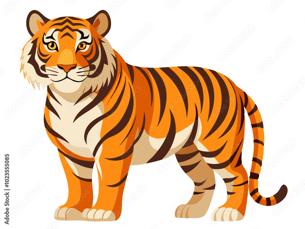 Obraz premium Bengal tiger illustration - vector illustration tiger, Bengal Tiger vector art isolated on white