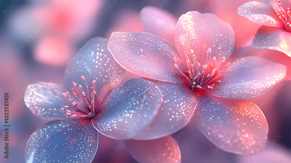 Pink Flower with Sparkle Abstract Illustration Pink Flower with Sparkle Abstract Illustration