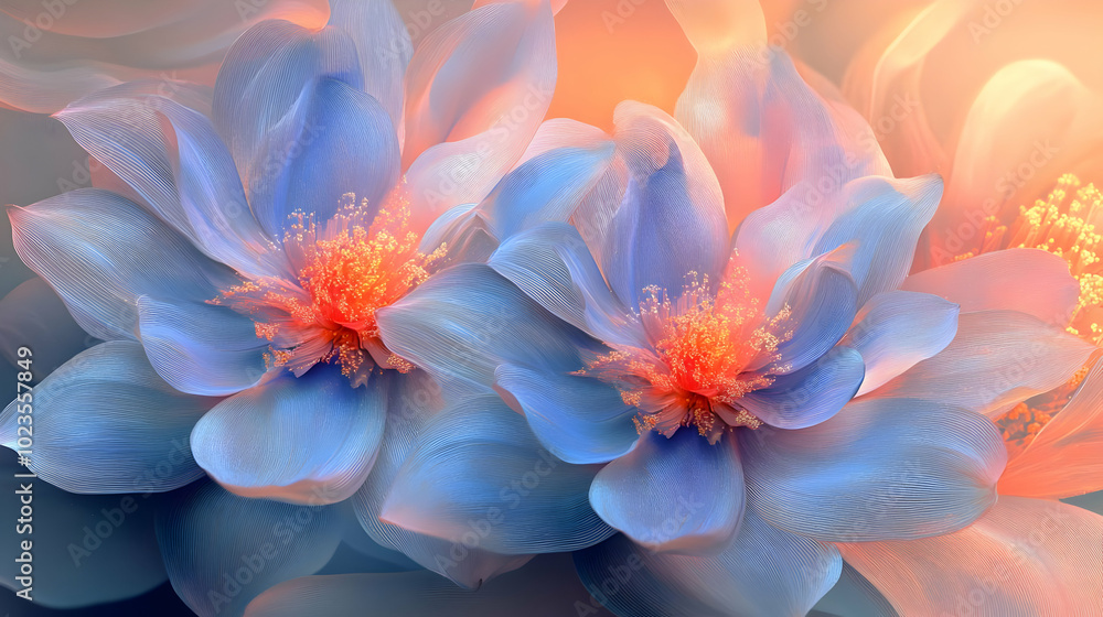 Abstract Flower Illustration with Soft Pastel Colors Abstract Flower Illustration with Soft Pastel Colors