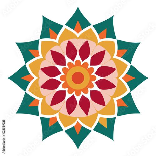 Colorful modern traditional mandala designs | vector illustration on white background