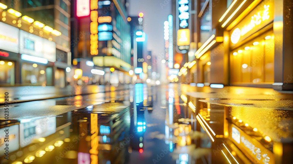 Vibrant Glossy Background of Neon Lit Street at Night with Reflective Surfaces - Ideal for Ads Targeting Millennial Nightlife and Urban Lifestyle in Photo Stock Concept Vibrant Glossy Background of Neon Lit Street at Night with Reflective Surfaces - Ideal for Ads Targeting Millennial Nightlife and Urban Lifestyle in Photo Stock Concept