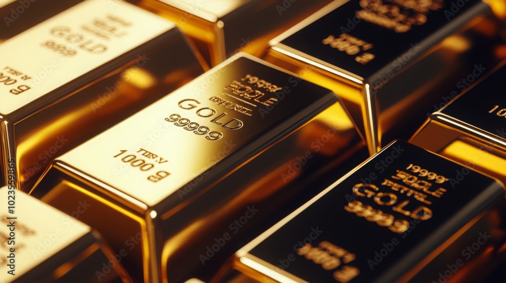 Gold Bars Stacked Close Up Fine Gold Bullion Gold Bars Stacked Close Up Fine Gold Bullion
