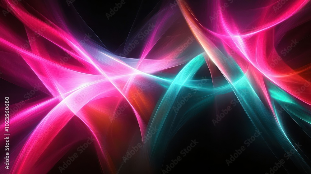 Abstract colorful waves of light creating a dynamic visual effect. Abstract colorful waves of light creating a dynamic visual effect.