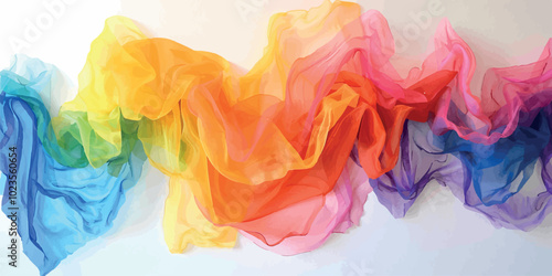 A colorful LGBTQ pride flag waving gently in the wind, symbolizing love, diversity, acceptance, and equality. Perfect for use in designs related to LGBTQ rights, events, pride celebrations, and inclus