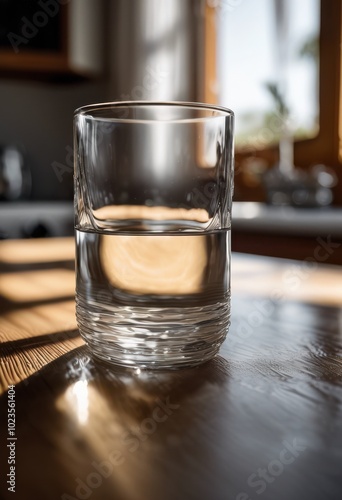 Wallpaper Mural crystal clear glass water glimmering under soft light subtle reflections creating tranquil atmosphere, beverage, drinkware, clarity, shimmer, droplet Torontodigital.ca