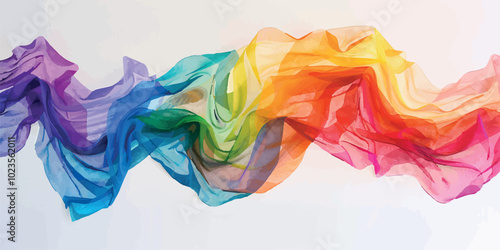 A colorful LGBTQ pride flag waving gently in the wind, symbolizing love, diversity, acceptance, and equality. Perfect for use in designs related to LGBTQ rights, events, pride celebrations, and inclus