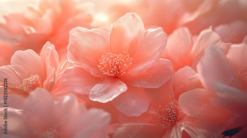 Delicate Peach Flower Close-up Illustration Delicate Peach Flower Close-up Illustration