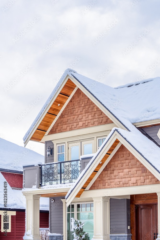 luxury house with big tree and nice landscape at winter in Vancouver, Canada luxury house with big tree and nice landscape at winter in Vancouver, Canada