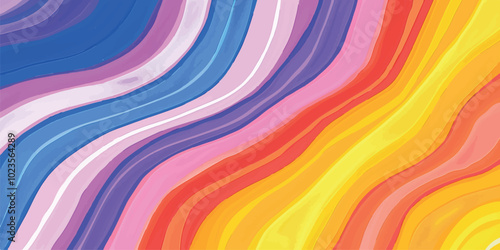 A colorful LGBTQ pride flag waving gently in the wind, symbolizing love, diversity, acceptance, and equality. Perfect for use in designs related to LGBTQ rights, events, pride celebrations, and inclus