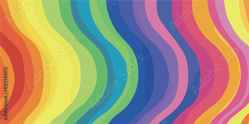 A colorful LGBTQ pride flag waving gently in the wind, symbolizing love, diversity, acceptance, and equality. Perfect for use in designs related to LGBTQ rights, events, pride celebrations, and inclus