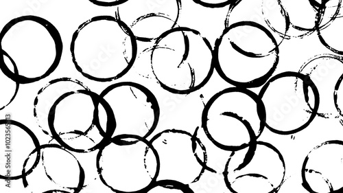 Black and White Painted Circle Print Making Pattern Texture