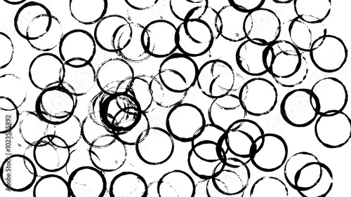 Black and White Painted Circle Print Making Pattern Texture