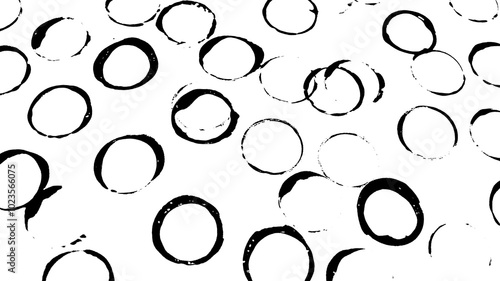 Black and White Painted Circle Print Making Pattern Texture