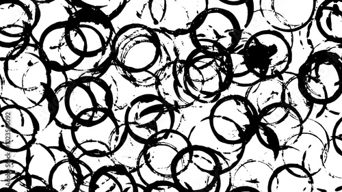 Black and White Painted Circle Print Making Pattern Texture