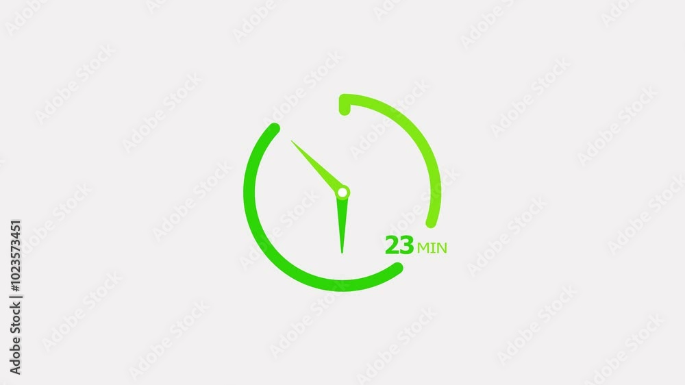 23 minute timer clock icon modern design animation 4k video. 23 minute timer clock icon modern design animation 4k video.