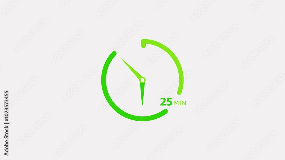 25 minute timer clock icon modern design animation 4k video. 25 minute timer clock icon modern design animation 4k video.