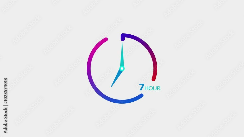 7 hour timer clock icon modern design animation 4k video. 7 hour timer clock icon modern design animation 4k video.