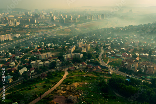 Urban Panorama of Izyum City: A Balance of Infrastructure and Nature photo