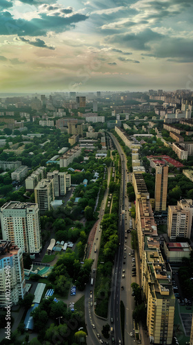 Urban Panorama of Izyum City: A Balance of Infrastructure and Nature photo