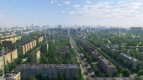 Urban Panorama of Izyum City: A Balance of Infrastructure and Nature photo