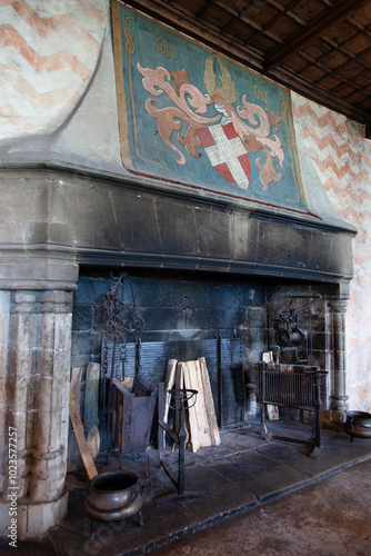 Fireplace in the castle