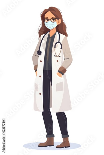Woman doctor student wearing a facemask clothing apparel female.
