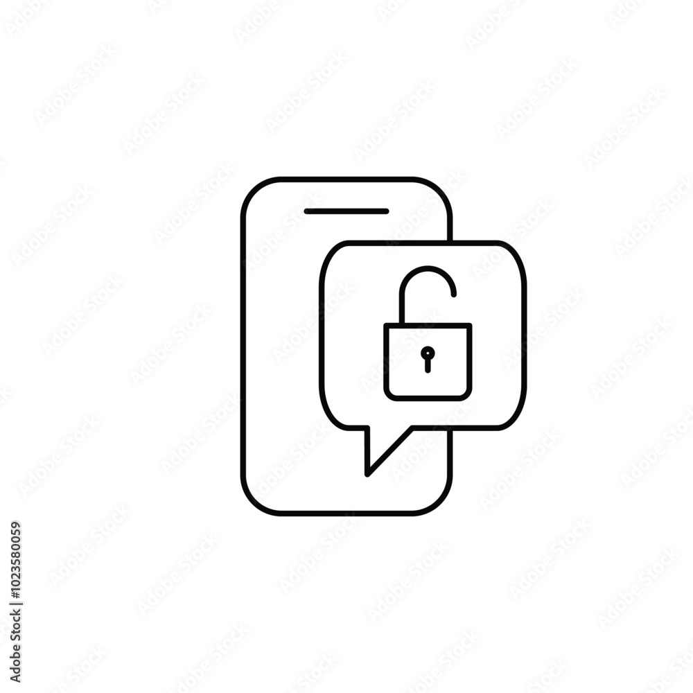 phone security thin outline icon vector design good for web or mobile app phone security thin outline icon vector design good for web or mobile app