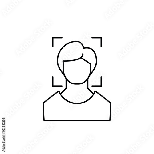 face verification thin outline icon vector design good for web or mobile app