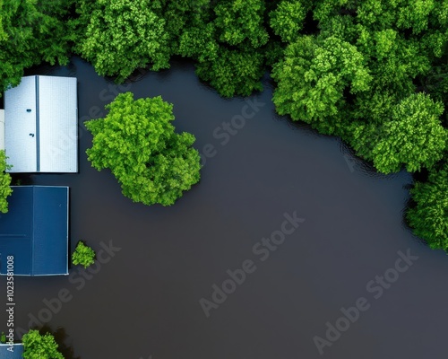 Helicopter view of widespread flood damage caused by Hurricane Milton s dangerous landfall and storm surge photo