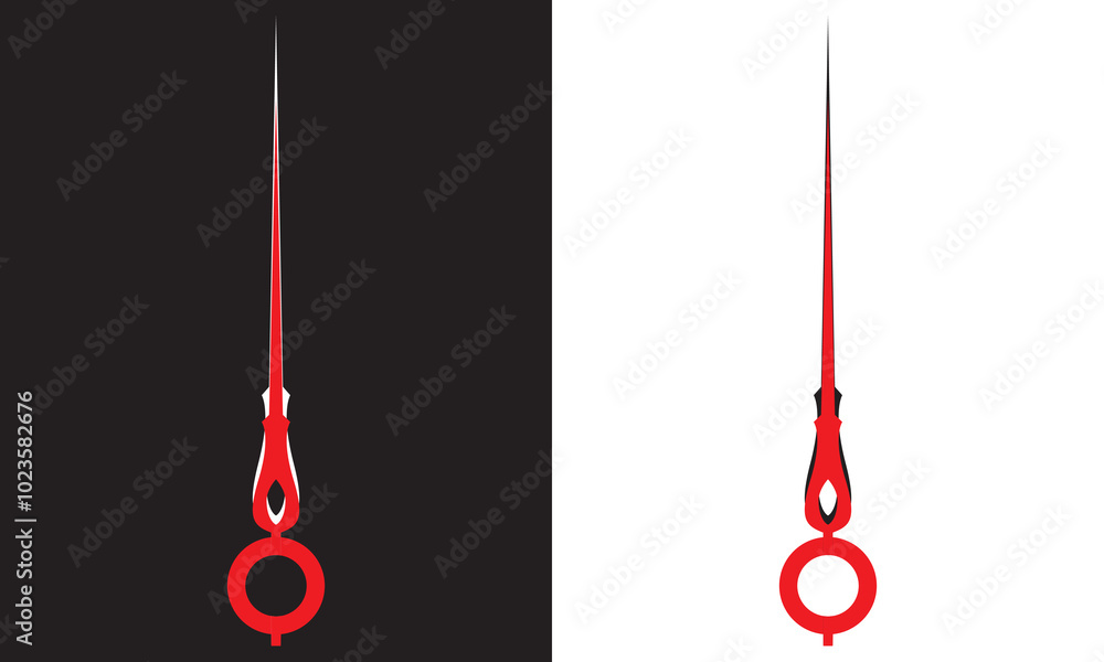 Two short small thin clock hands. isolated on white and black background. Vector illustration EPS 10 Two short small thin clock hands. isolated on white and black background. Vector illustration EPS 10
