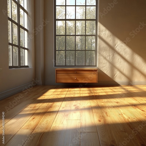 Sunlight Streaming Through Windows in a Modern Room