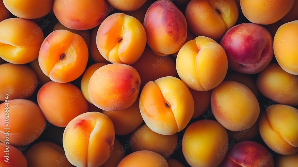 Close-up of apricots, Generative Ai Close-up of apricots, Generative Ai