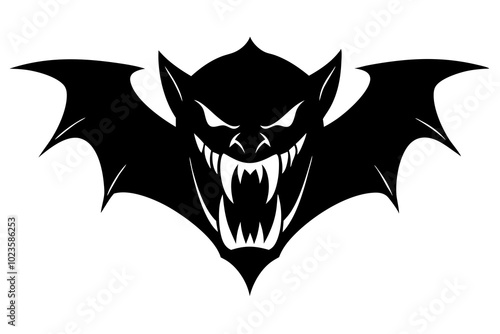 Halloween black Vampire Fangs | vector silhouette illustration on white background