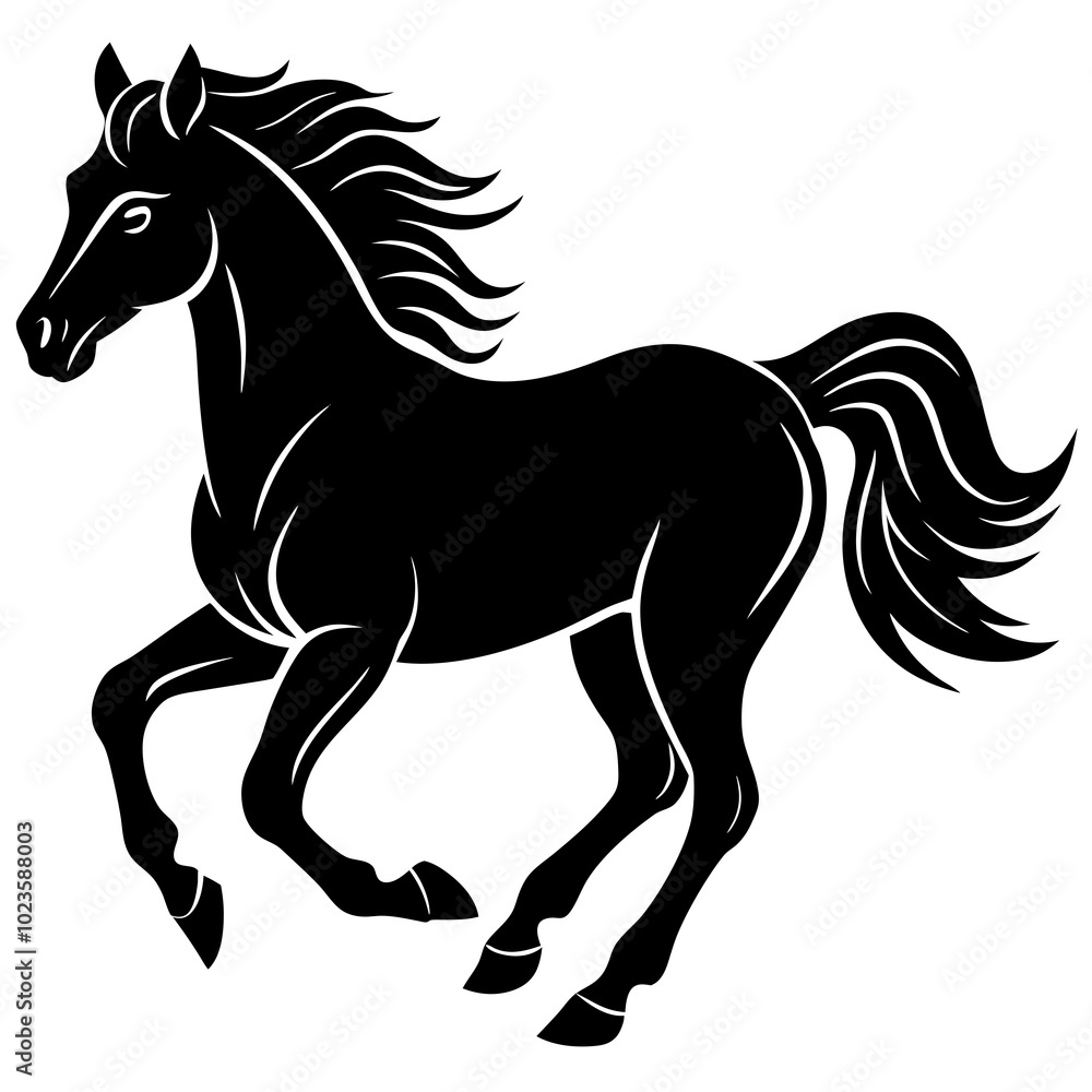 Obraz premium horse silhouette isolated on white