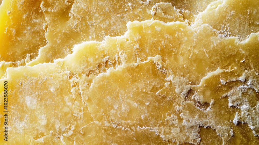 Detailed macro shot revealing the rugged texture and natural beauty of aged hard cheese with surface cracks and grains Detailed macro shot revealing the rugged texture and natural beauty of aged hard cheese with surface cracks and grains