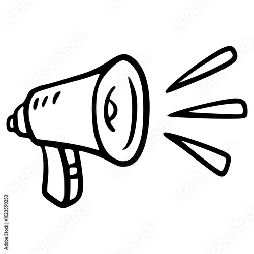 loud megaphone effect hand drawn doodle outline icon