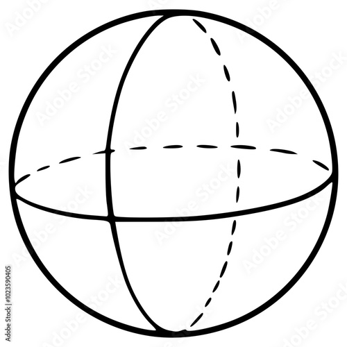 sphere geometric math shape hand drawn doodle outline icon