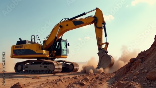 Excavator Digging in the Dirt.