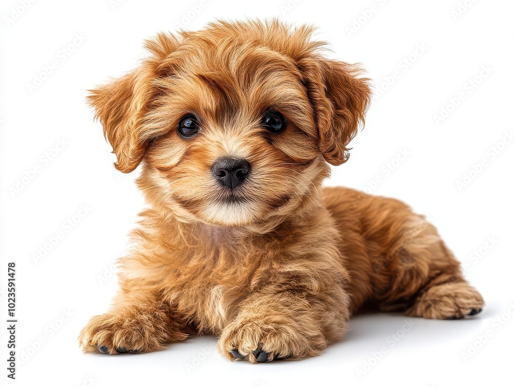 smiling maltipoo puppy with fluffy teddy coat, playfully gazing at the viewer with a cute expression against a clean white background, capturing the adorable essence of this beloved breed smiling maltipoo puppy with fluffy teddy coat, playfully gazing at the viewer with a cute expression against a clean white background, capturing the adorable essence of this beloved breed