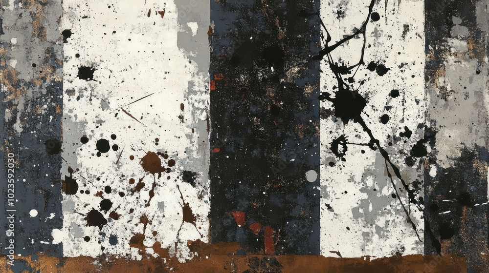 Fototapeta premium Abstract artwork featuring splashes of color on a textured background.