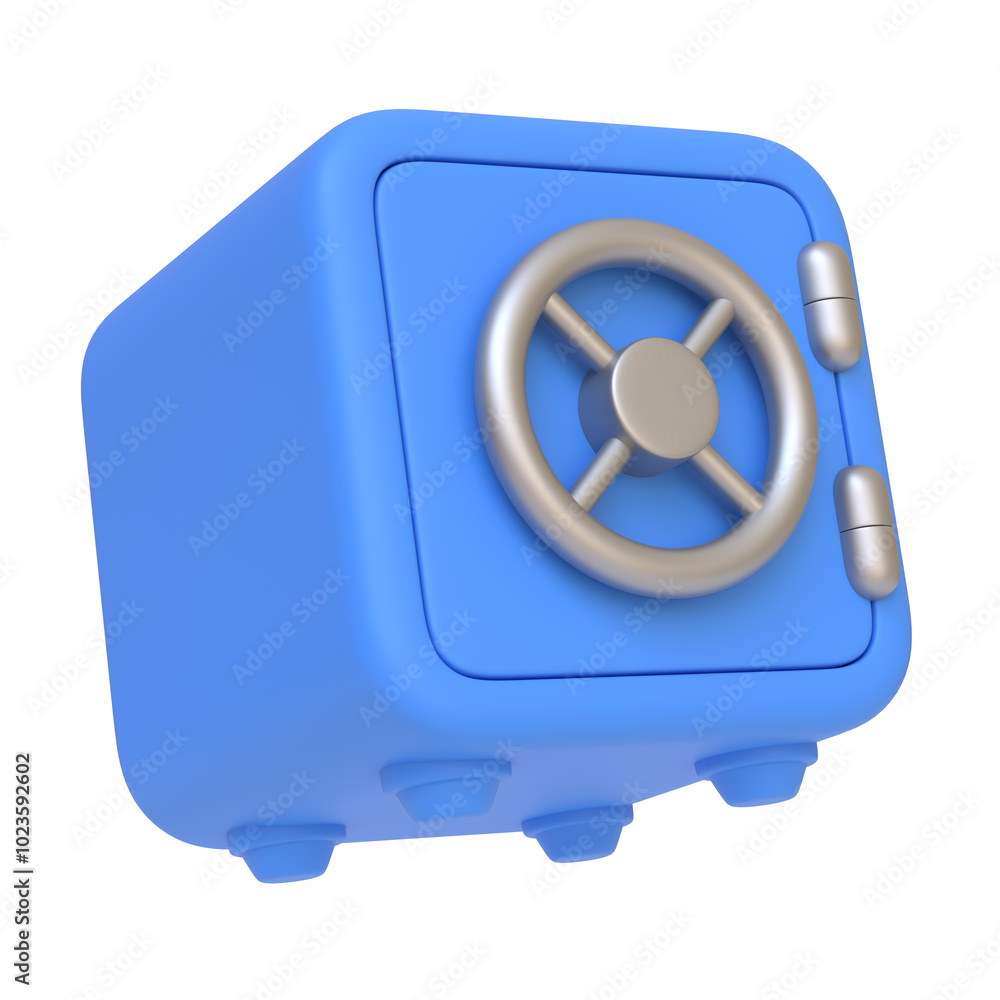 Blue safe vault featuring a silver combination lock, representing security, protection, and secure storage for valuables. 3D render illustration Blue safe vault featuring a silver combination lock, representing security, protection, and secure storage for valuables. 3D render illustration