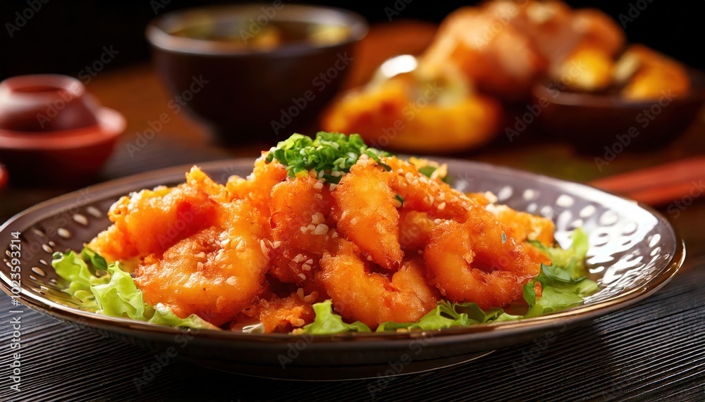 shrimp with mustard spicy Chinese cuisine shrimp with mustard spicy Chinese cuisine