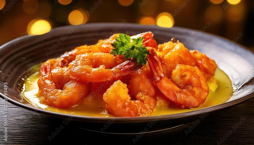 shrimp with mustard spicy Chinese cuisine shrimp with mustard spicy Chinese cuisine