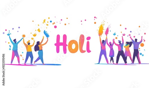 illustration of abstract colorful background for color festival of India celebration greetings.