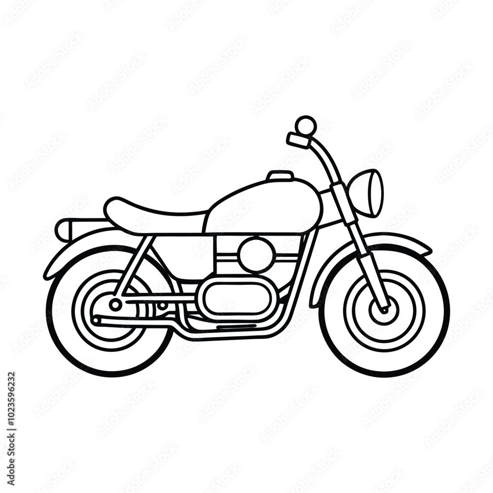 Fototapeta premium Classic motorcycle vector illustration with white background.