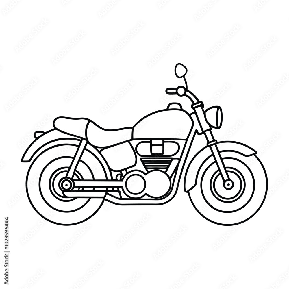 Fototapeta premium Classic motorcycle vector illustration with white background.